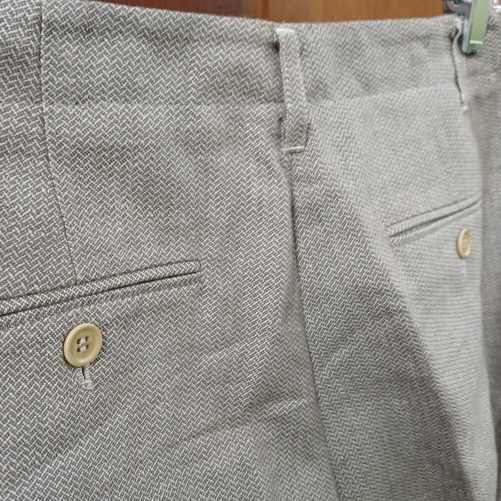 CALVIN KLEIN Tan Herringbone Linen Blend Dress Pants EUC - Picture 16 of 16